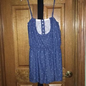 Denim style blue romper